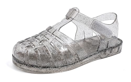 GUGUYeah Jelly Sandals for Girls,Closed Toe Princess Costume Summer Dress Shoes Fisherman Gladiator Water Beach Flat Sandals for Toddler/Little Kid/Big Kid