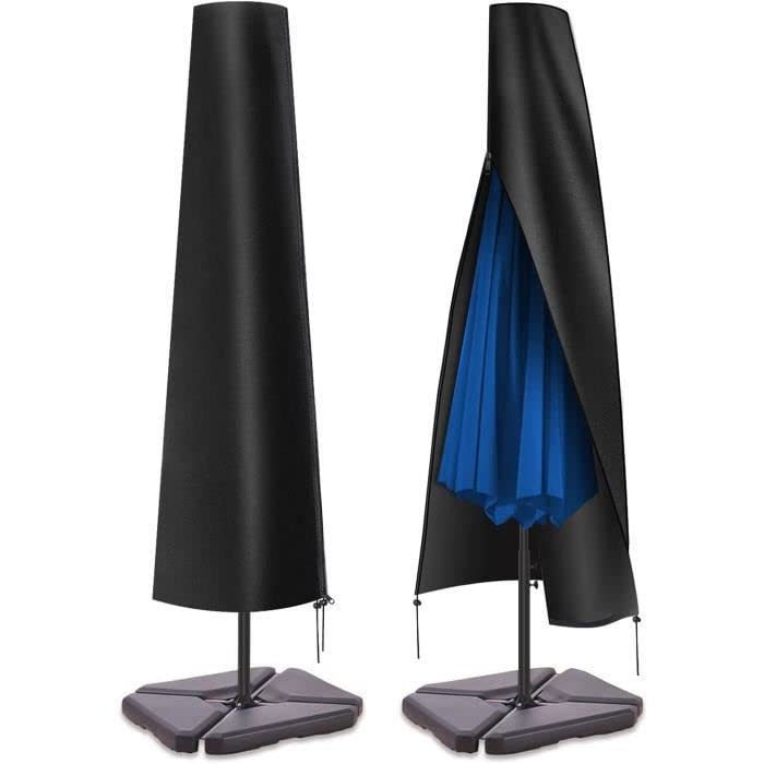 PATIO PLUS Parasol Cover, Garden Umbrella Covers 190 * 25 * 50cm Waterproof 600D Oxford Fabric PVC Coating, Black