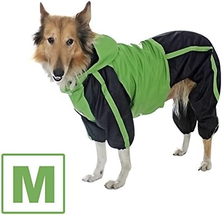 RainDog Coat | Hefty Waterproof Nylon Dog Raincoat with Adorable Hoodie to Keep Your Dog Dry, Perfect for Medium Dog, Size M, Vibrant Green, 156.13
