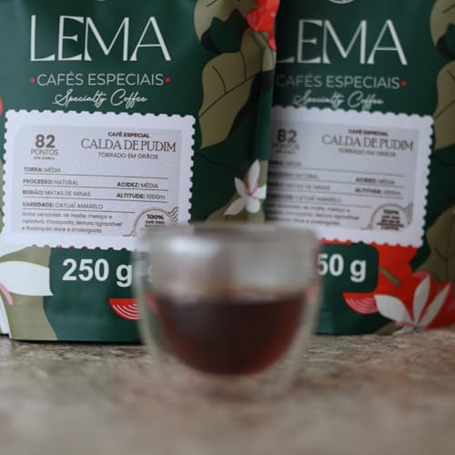 Lema Café Especial | Calda de Pudim | Café Moído | 100% Arábica | 80+ Pontos | Torra Média | Notas de Caramelo, Rapadura, Frutas Cítricas e Chocolate | 250g