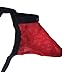 Winday Men's Sexy Thong G-string Elastic Smooth Bikini Underwear L Red/Black
