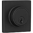 Lock Scout Deadbolt with Square Trim, Keyed 1 Side, Matte Black Finish