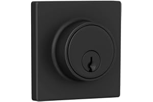 Lock Scout Deadbolt with Square Trim, Keyed 1 Side, Matte Black Finish