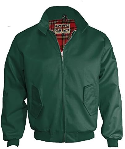 MADE IN ENGLAND Men's Classic Mod Retro Harrington Jacket Small Green