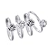 TOODOO 24 Pack Silver Artificial Diamond Rings for Table Decorations, Favor Accents