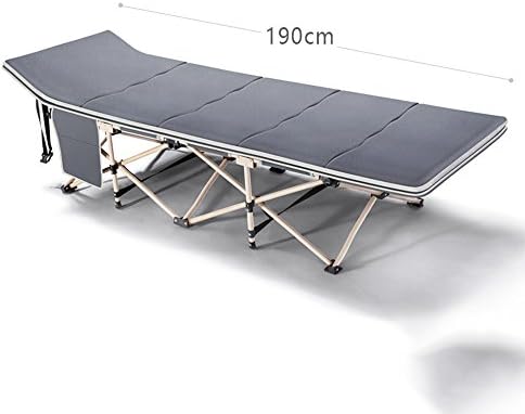 ZHENG Portable Folding Bed Outdoor Simple Accompanying Bed Stainless Steel Camping Bedf