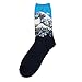 HSELL 4 Packs Women Funny Famous Painting Art Printed High Dress Socks Cotton,Multicolors,One Size