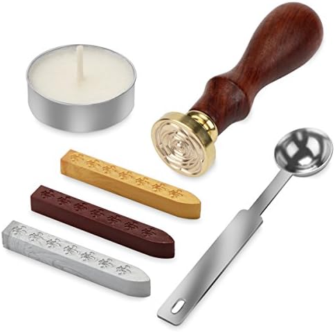 Powstro K Retro Rose Wax Seal Stamp Kit Wax Stick Spoon Gift Box Set for Decorating E nvelopes Party Invitations