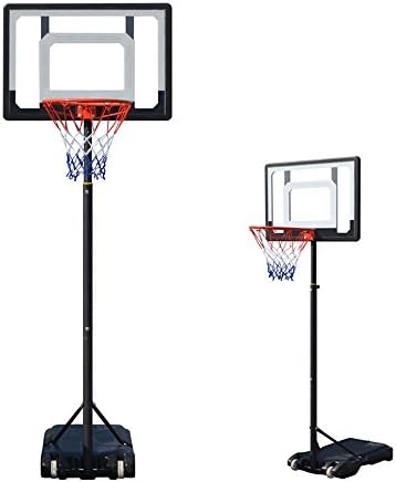 etuoji [US STOCK] Pro Court Adjustable Mini Portable Basketball Hoop System for Youth, Height Adjustable, 2.1m Height, 8ft.- 11ft Hoop Backboard Rim System