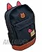 AM Landen CAT Ears Backpack School Bag Travel Backpack Handbag(Black-Large)
