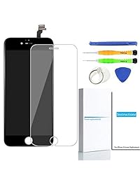 QIANZEY666   Kit de montaje de pantalla táctil LCD para iPhone 6 (incluye herramientas de reparación y protector de pantalla de cristal), color negro