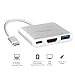 TOPGEEK USB C to HDMI 3-in-1 Digital Multiport Adapter USB 3.1 Type C with USB 3.0 Port and USB-C Recharging Port Aluminum Housing for 2016 MacBook Pro, Chromebook Pixel and More