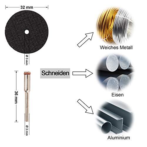 GOXAWEE Mini Diamant Trennscheiben, Mini HSS Sägeblätter, Harz Sägeblatt, 3mm Dorne für Holz Stein Metall Kompatibel für… – Bild 5