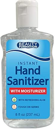 Beauty Formation Desinfectante de manos antibacteriano (1 paquete x 8 oz) con infusión de aloe y otros humectantes - Unsce