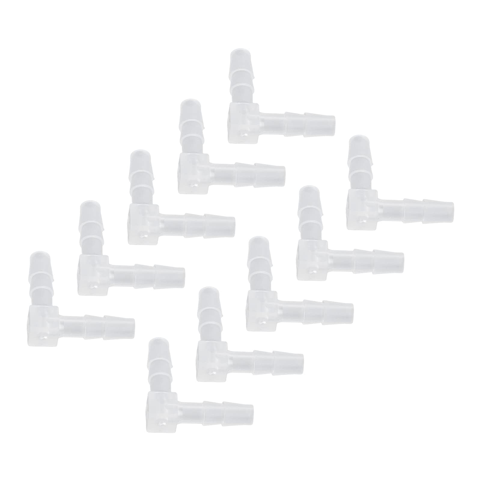 10Pcs Plastic Elbow Hose Barb 90 Degree Elbow L Fitting, Equal Barbed Joint Splicer Mender Adapter Union Adapter(4mm)