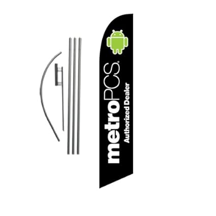 Amazon Com Custom Black Metropcs Android 15ft Feather Banner