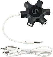 LP Multi Headphone Splitter, 3.5mm Audio Stereo Splitter Cable, 1 Male to 5 Port Female Earphone Headset Splitter Adapter Compatible with iPhone, Samsung, Smartphones, Tablets, MP3 Players(Black)