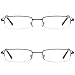DOUBLETAKE Reading Glasses - 2 Pairs Compact Case Semi Rimless Readers