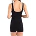 SJINC Women's Cami Shaper Tummy Control Padded Seamless Long Compression Tank Top,Black,Large