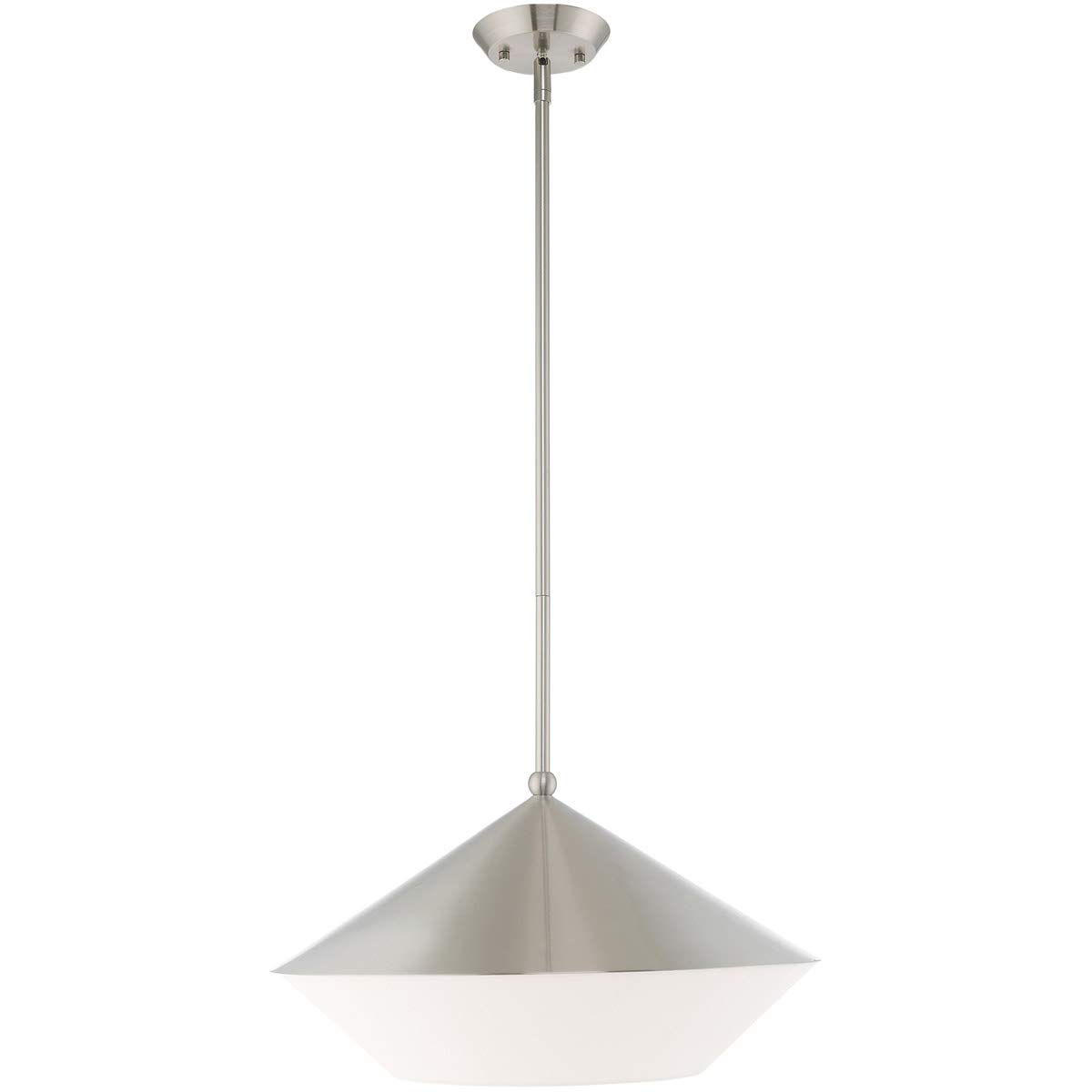 Photo 1 of Livex Lighting 40689-91 Stockholm - One Light Pendant, Brushed Nickel Finish with Brushed Nickel Metal Shade