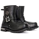 Hot Leathers Mens Motorcycle Boot, Black, 10 US