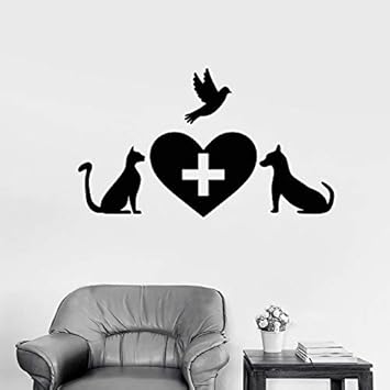 XCJX Animal Etiqueta de la Pared clínica Veterinaria Mascota Logo