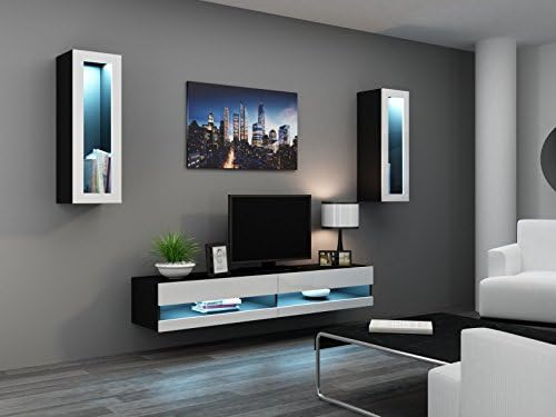 Jadella Vigo New II' Wall Cabinet Lowboard Glass Display Cabinet High-Gloss