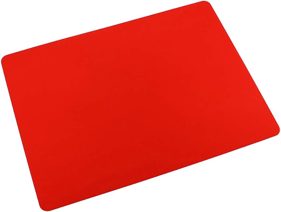 Jixing Pet Feeding Mat Dog Cat Bowl Mat Large Waterproof Anti-slip Silicone Pet Food Mat,red,L*W 40x30cm