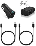 Samsung Galaxy S8 Plus / Galaxy S8 Adaptive Fast Charger Type-C 2.0 Cable Kit by Ixir - {Wall Charger+ Car Charger+2 Type-C Cables} Adaptive Fast Charging up to 50% faster charging!