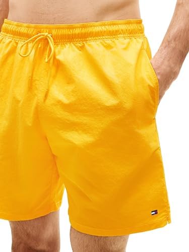 Herren Badeshorts Long Drawstring mit Logo, Gelb (Sunshower), M