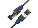 LINKUP [Tested with Versiv CableAnalyzer] Cat7 Ethernet Cable -10 FT (3 Pack) 10G Double Shielded RJ45 S/FTP | Network Internet LAN Switch Router Game | High-Speed | 30AWG Black
