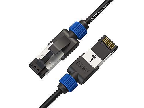 LINKUP [Tested with Versiv CableAnalyzer] Cat7 Ethernet Cable -10 FT (3 Pack) 10G Double Shielded RJ45 S/FTP | Network Internet LAN Switch Router Game | High-Speed | 30AWG Black