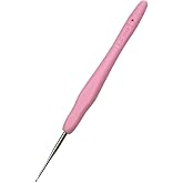 Hobekoee 1mm Lace Crochet Hook Ergonomic Handle for Arthritic Hands Soft &amp; Smooth Knitting Needles for Beginners and Crocheting Yarn