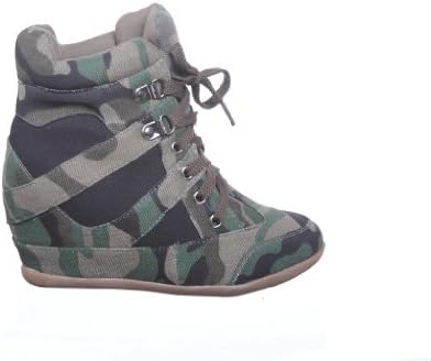 shoewhatever Women's PL Hi-Top Wedge Lace-up Fashion Sneakers