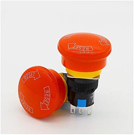 Waterproof 16mm Mushroom emergency stop e一stop switch 3 pins NO+NC Weather Pack push button switch