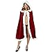 CA Mode Women Christmas Mrs Santa Claus Cloak Xmas Costume Cappa Cloak Cape,Red,59inches