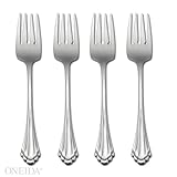 Oneida Marquette Flatware Set, 18/8 Stainless, Set of 4 Salad Forks