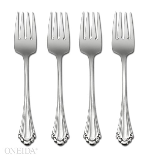 Oneida Marquette Flatware Set, 18/8 Stainless, Set of 4 Salad Forks