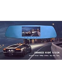 cinlitek cámara de copia de seguridad, Dash Cam delantera y trasera doble canal con cámara de marcha atrás de visión trasera, 5 inch IPS 1080P visualización con Super visión nocturna