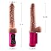 Dildo Vibrator, Waterproof Silicone G-spot Rabbit Vibrator Adults Sex Toys with 48 Vibration Patterns & 7 Telescopic Settings, Sexual Massager Smart Heating Rechargeable Vibrator for Women
