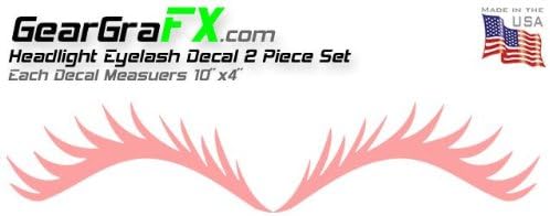 GearGraFX Eyelash Pink Decal Set for VW Mini Coopers Dodge Neon and Others