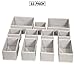 DIOMMELL Foldable Cloth Storage Box Closet Dresser Drawer Organizer Fabric Baskets Bins Containers Divider for Clothes Underwear Bras Socks Lingerie Clothing,Set of 11 Grey 245