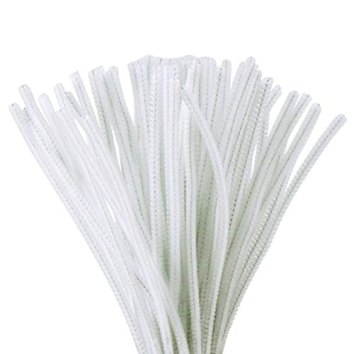 Chenille Stem 300 PCS White Pipe Cleaners 6MM x 12 INCH Twistable Stems Childrenâ€™s Bendable Sculpting Sticks for Crafts and Arts (White)