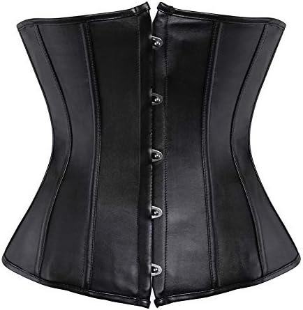 LFFW Shiny PVC Leather Underbust Corset Waist Training Bustier