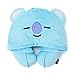 BT21 Official Merchandise by Line Friends - KOYA Character Hooded Travel Neck Pillow, Sky Blue