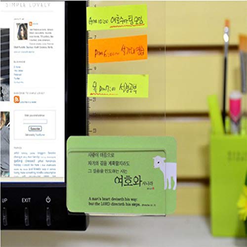 Eraimp Right Computer Monitors Side Panel/Acrylic Message Boards Memo Pads - Cute Owl&Funny Cat - Notes Memo Board for Computer Monitors(2Pack/Set) (Bear04+Rabbit05-2)