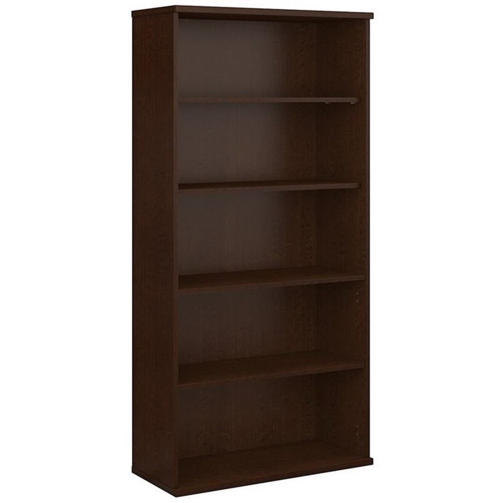 Photo 1 of (used item)(missing pieces) Bush Business Furniture Series C Tall 5 Shelf Bookcase in Mocha Cherry, Large Bookshelf for Home and Professional Office