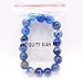 Antiquity Sian Art 3/8'' Agate Multicoloured Bead Stretch Enthralling Jewelry Bracelet Bangle (Azure) 7