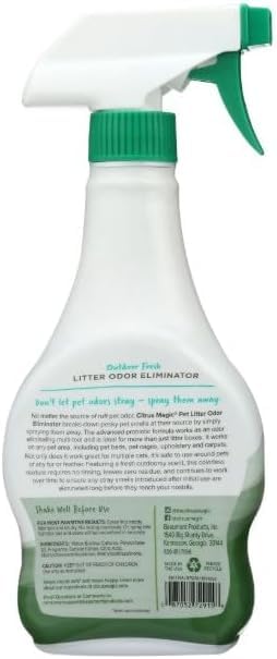 Pet Probiotic Litter Odor Eliminator Spray - Instant Odor Control, Outdoor Fresh Scent, 16oz Trigger Spray