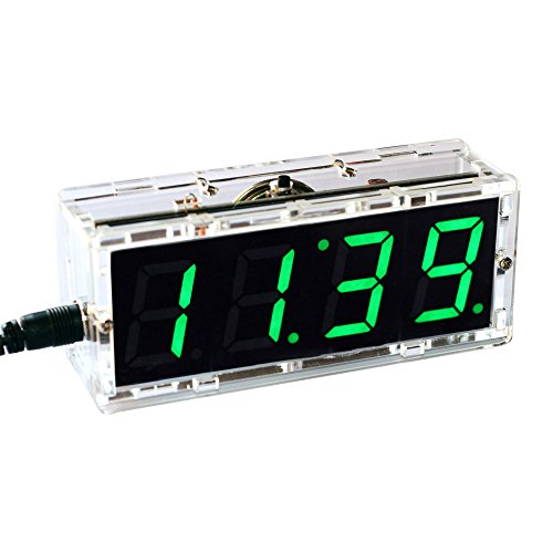 KKmoon 4Digit Digital Clock Kits LED Talking Clock DIY kit with PCB for Soldering Practice